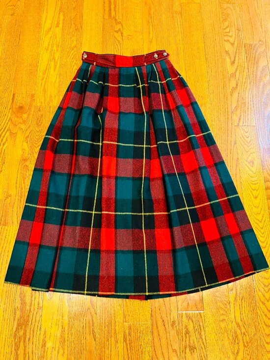 Polo Ralph Lauren Dresses & Skirts - Vintage Polo Ralph Lauren Wool Maxi A-line Skirt Multi-Color Plaid 70s 80s
